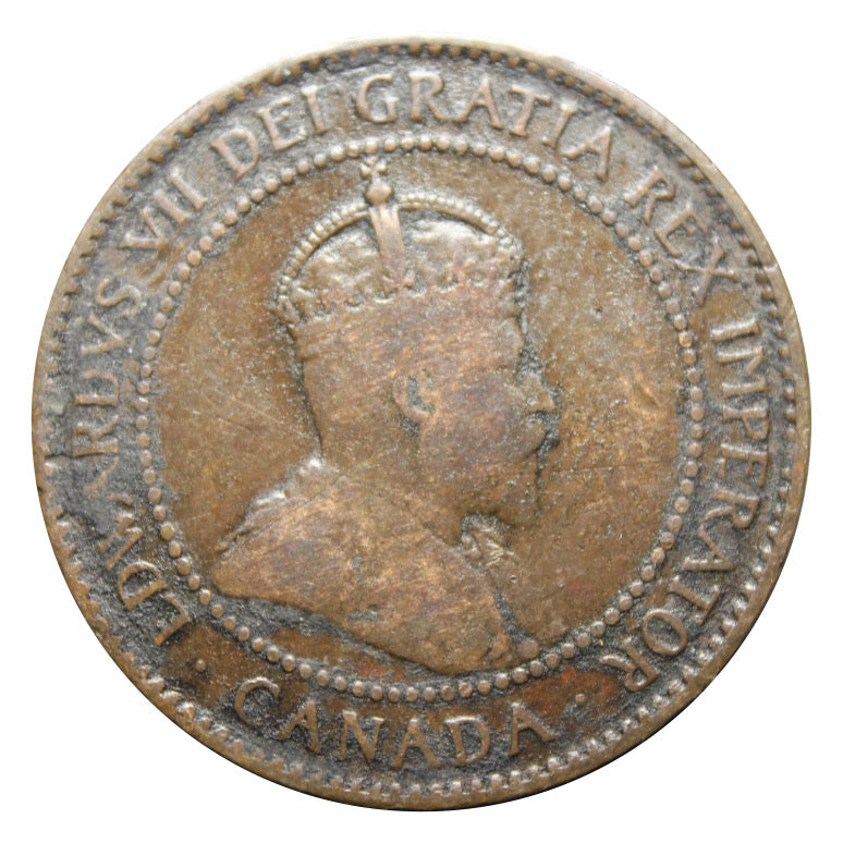 1906 Canada Large Penny Edward VII One Cent Coin VG
