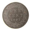 1907 H Canada Large One Cent Coin Circulated Low mintage VG