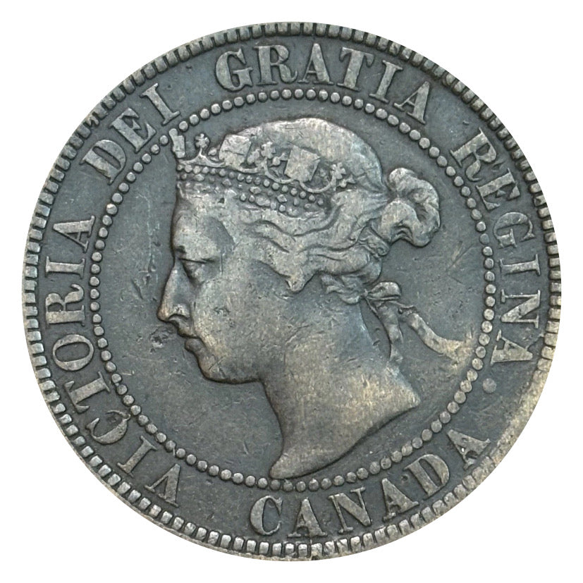 1897 Canada  Victoria Queen Large Penny Coin VG