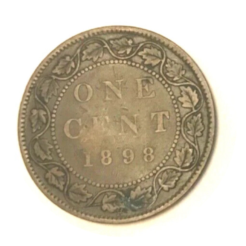 1898 H Canada  Victoria Queen Large Penny Coin VG