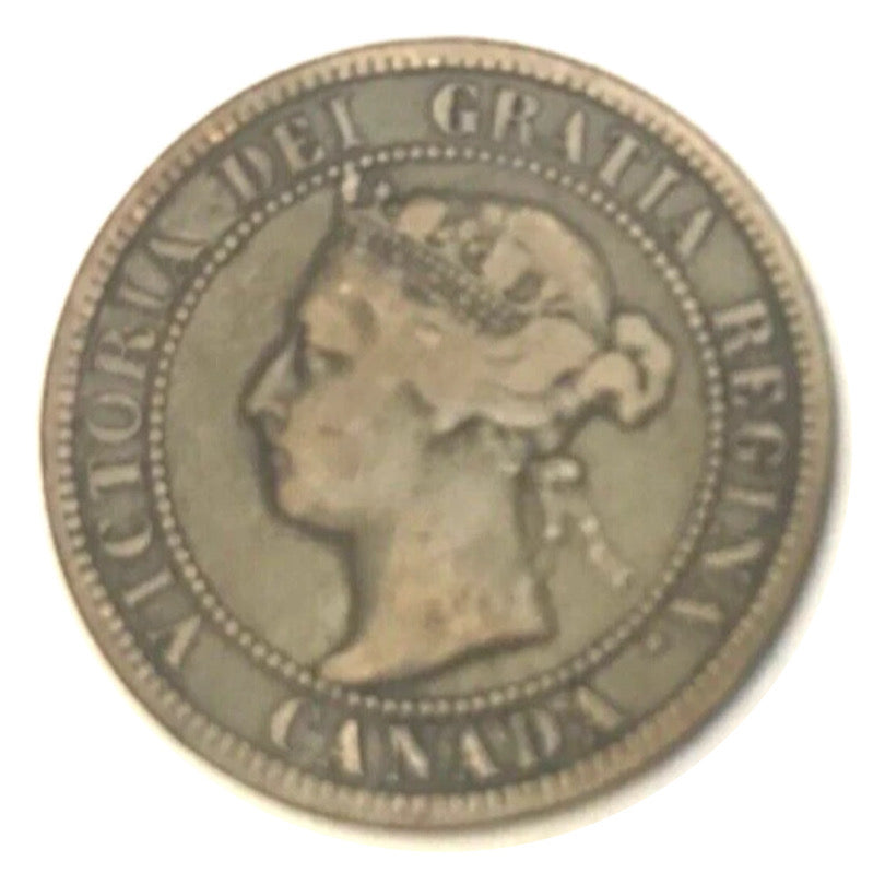 1898 H Canada  Victoria Queen Large Penny Coin VG