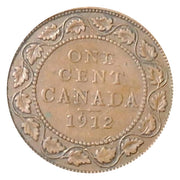 1912 Canada One Cent  George V Large  Penny Coin VG