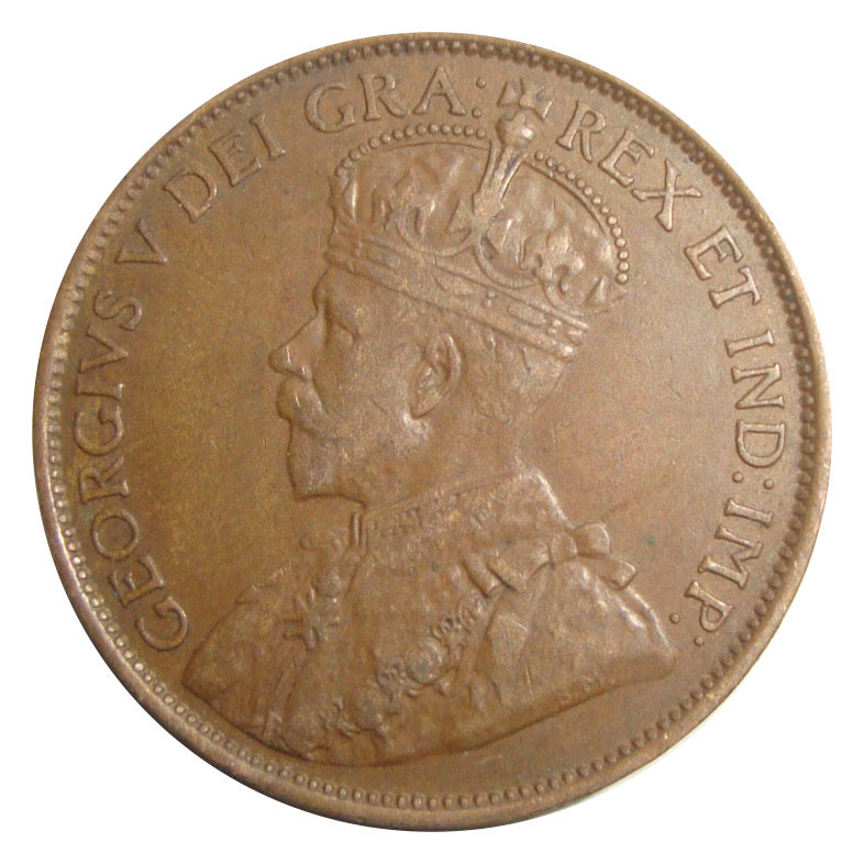 1913 Canada 1 Cent  George V large Penny Coin