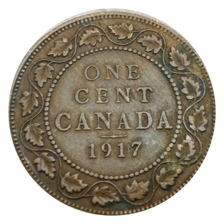 1917 Canada 1 Cent  George V large Penny Coin