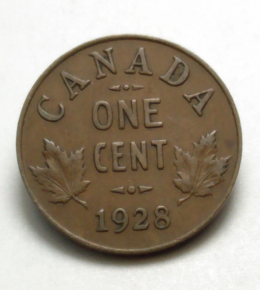 1928 1 Cent Canadian Penny Circulated VF