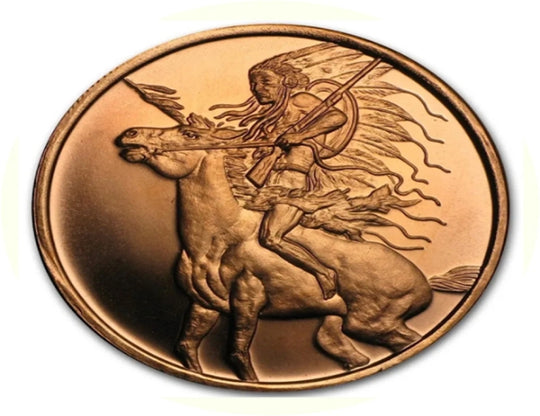 Native Americans - Red Horse 1oz. Pure Copper Bullion*