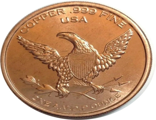 Grizzly Bear Fine Copper Round Pure 1 OZ .999 Bullion