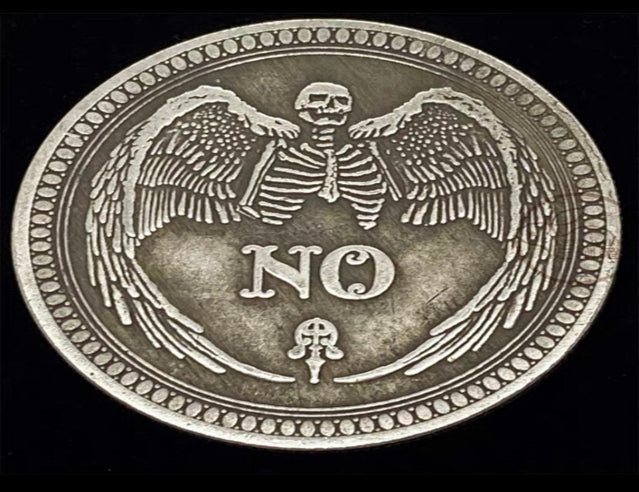 Lucky Coin - Wings decision Coin in Protective Plastic Capsule Copper Engraved YE01