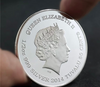 Lucky Coin - Elephant- Craft Gift Coin Colored in Protective Plastic Capsule Silver plated