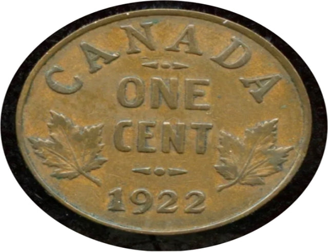 Canada 1922 1 Cent Small Penny Coin - Rare Date Clé Petit Cent - Roi George VI Low Mintage***