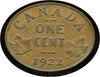 Canada 1922 1 Cent Small Penny Coin - Rare Date Clé Petit Cent - Roi George VI Low Mintage***