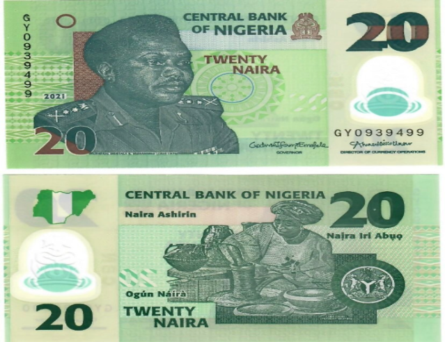 2021 Nigeria 20 naira P-New POLYMÈRE UNC