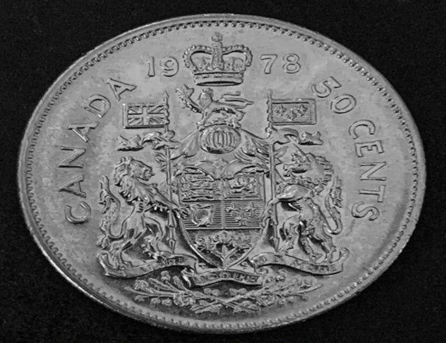 1978 Armoiries canadiennes de 50 cents, pièce d'un demi-dollar UNC, bijoux carrés