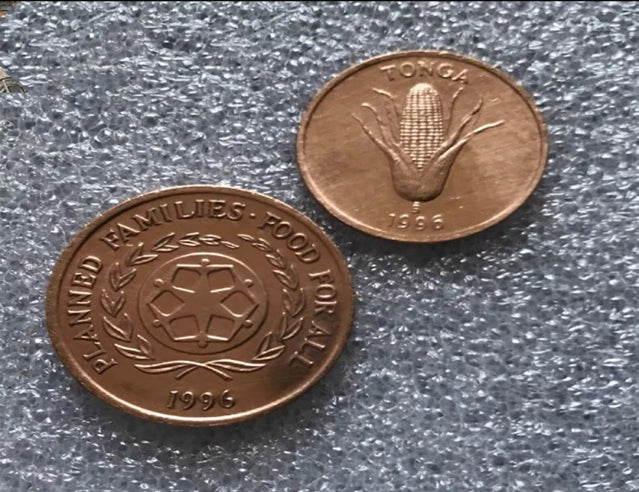 1996 Tonga 1 SENITI Münze für die FAO Food Series mit schöner Maismünze