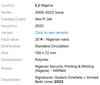2021 Nigeria 20 naira P-New POLYMÈRE UNC