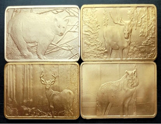 North American Wildlife Series - Set of Four - 1oz. Pure Copper Bullion Bars ****