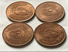 VAE Vereinigte Arabische Emirate 5 Fils FAO 1973-1989 Fisch 22 mm Bronzemünze Schöne Münze UNC