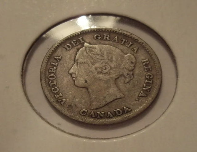 1882 H Canadian 5 cent VF rare coin silver coin key date