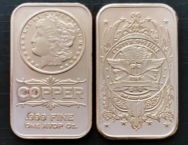Morgan Dollar 1oz. Pure Copper Bullion Bar***