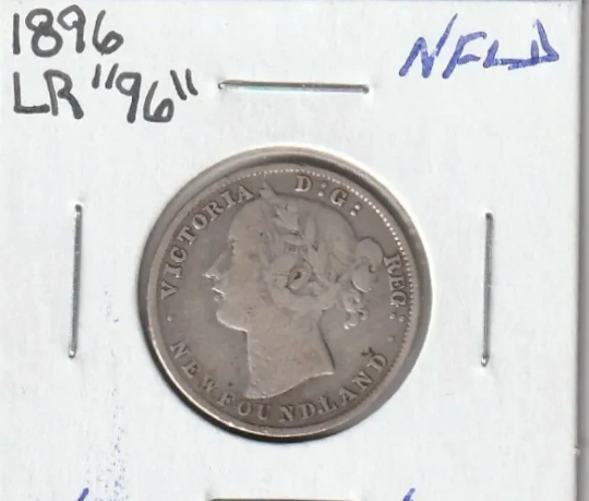 1896 Newfoundland 20 Cents Silver Large 6 VF