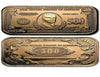 Seven Banknote Certificates 1oz. Pure Copper Bullion Bars Set nice ****