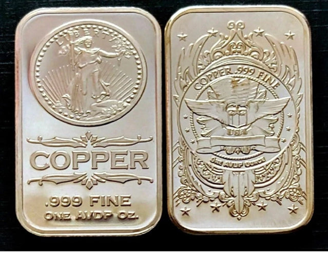 Saint Gaudens 1oz. Pure Copper Bullion Bar***