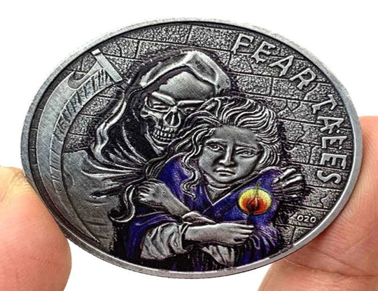 Lucky Coin - “Fear Story” Colored Gift Coin in Protective Plastic Capsule