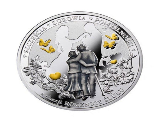Lucky Coin -Forever Love Craft Gift Coin Colored in Protective Plastic Capsule Silver Plated