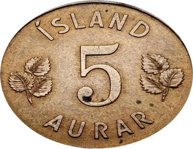 1946 Iceland 5 Aurar nice coin VF ***