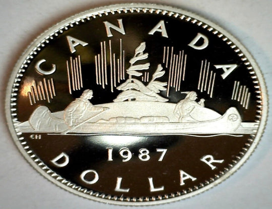 1987 Canada Proof Dollar Nickel Content 1 Canadian Coin Voyageur Elizabeth II***