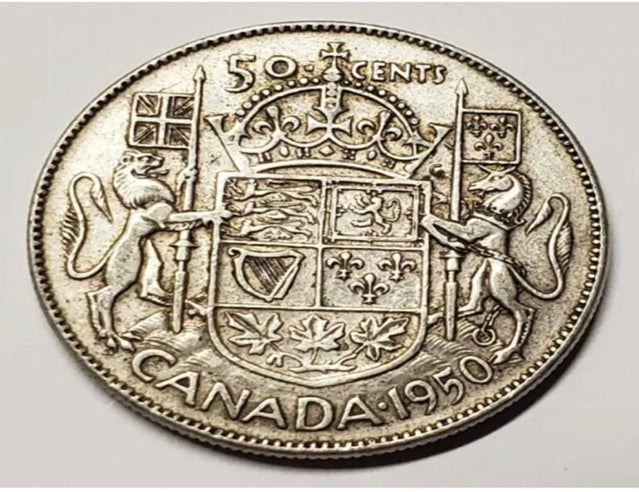 1950 Canadian 50 cents Straights 7 High Grade