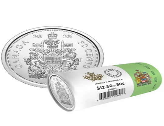 2025 Canada King Charles III Uncirculated 50 Cent Coat of Arms Half Dollar Coin
