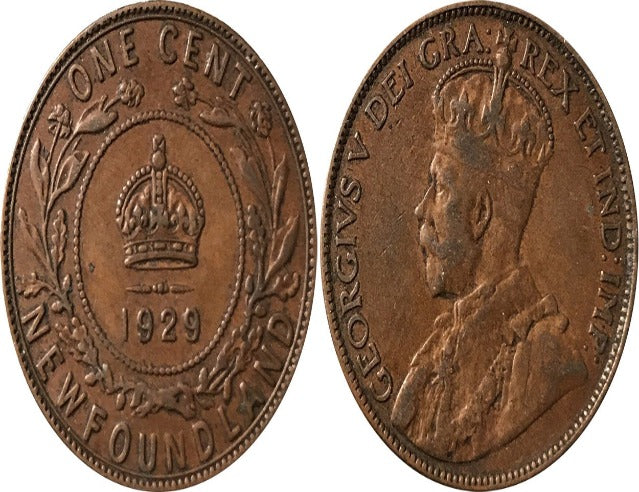 1929 Newfoundland Large One Cent Coin Circulated high grade