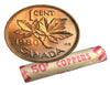 1980 Rouleau de pièces de monnaie en forme de feuille d'érable canadienne de 1 cent -50 pièces BU