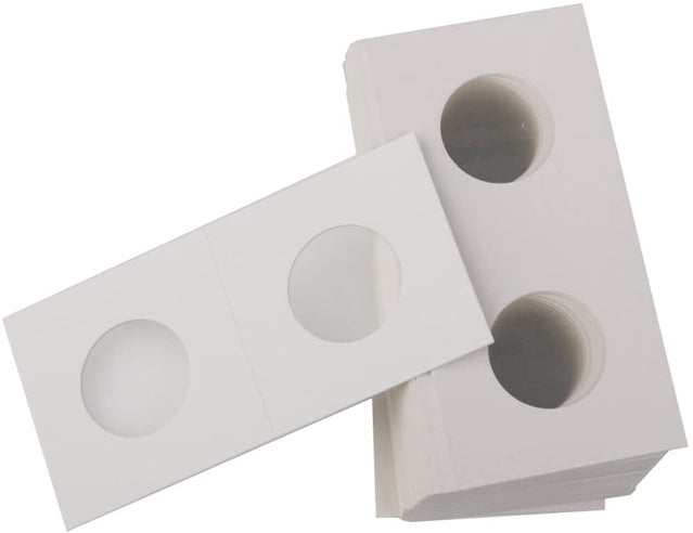 2X2 Cardboard Flip Coin Holder Staple-Type Window17.5mm-40mm ( 50 Flips)