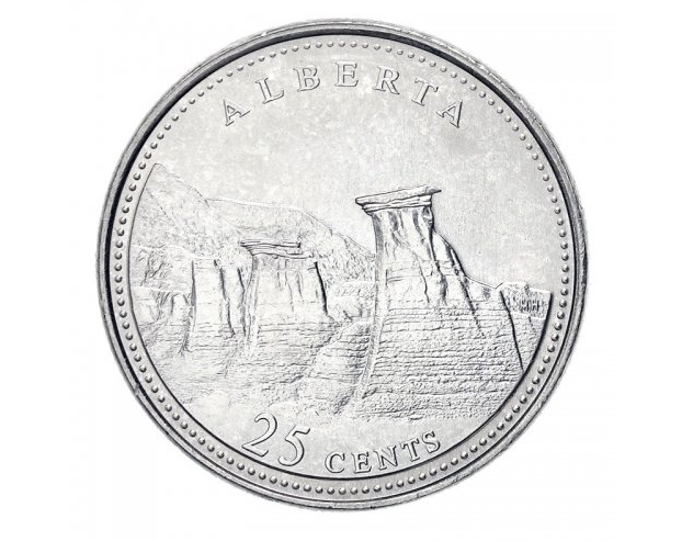 1992 Pièce de 25 cents de la Confédération de l'Alberta canadienne 125e anniversaire/quartier provincial UNC