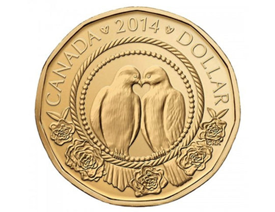 2014 Canadian $1 Specially Struck Wedding Loonie Dollar Coin BU
