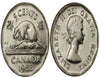 1953 Canadian 5-Cent Beaver Nickel Coin VF