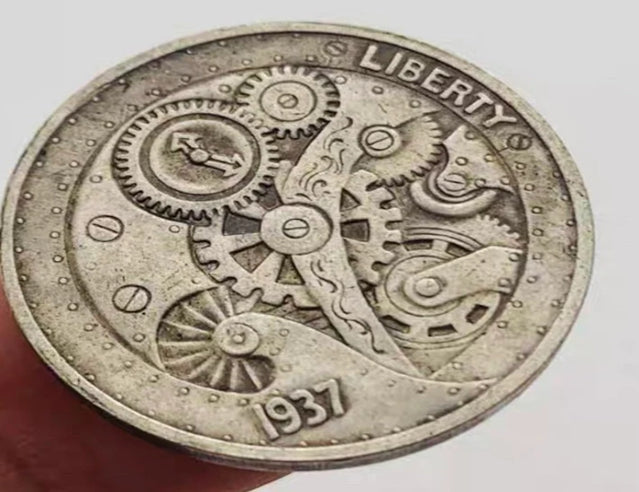 Hobo Coin - mechanical brass Craft Gift Coin Copper Engraved