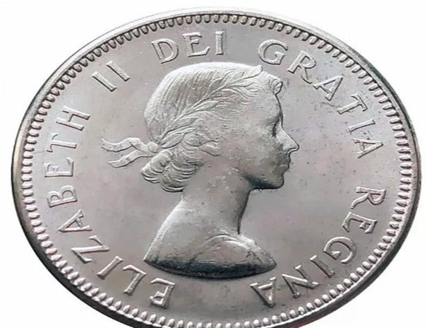 1963 Canadian Nickel 5 Cents Coin. Canada Five Cents Beaver BU