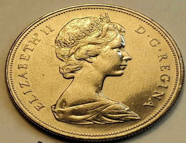 Pièce d'erreur 1870-1970 Manitoba défaut frappé à travers le Canada un dollar