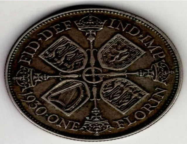 1930 Great Britain one 1 florin george v silver world coin High Grade