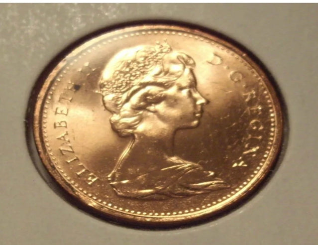 Canada Elizabeth II 1977 Doublé Arrière de la Tête et du Cou Petit Cent - BU