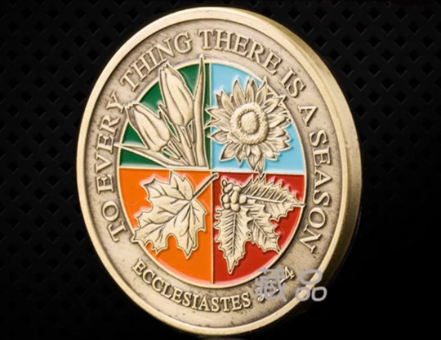 Lucky Coin - Four Season - Craft Gift Coin Colored in Protective Plastic Capsule