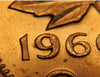 ERREUR Coin 1960 Die Chip en 9 de Date CANADA 1 Cent Copper Penny UNC