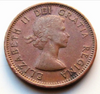 1955 Canadian 1-Cent Maple Leaf Twig Penny Coin Circulated  Good Condition