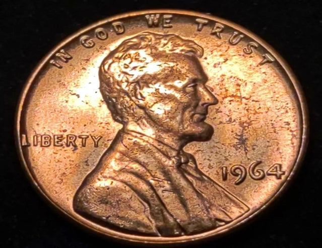 1964 Double Die Avers 1DO-014 Lincoln Memorial 1 Cent Penny Erreur Pièce