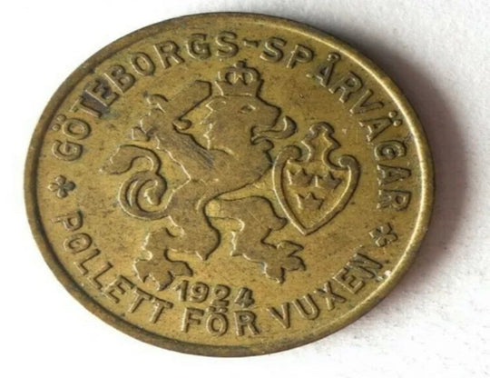 1924 Jeton de transit Suède (Göteborg) - type rare