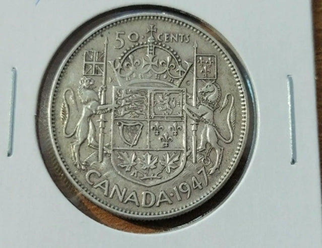 1947 Canadian 50 cents Straights 7 High Grade