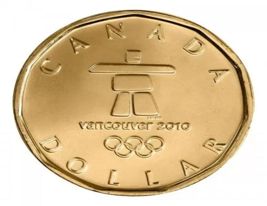 2010 Canadien 1 Jeux olympiques de Vancouver Inukshuk Lucky Loonie Dollar Coin BU